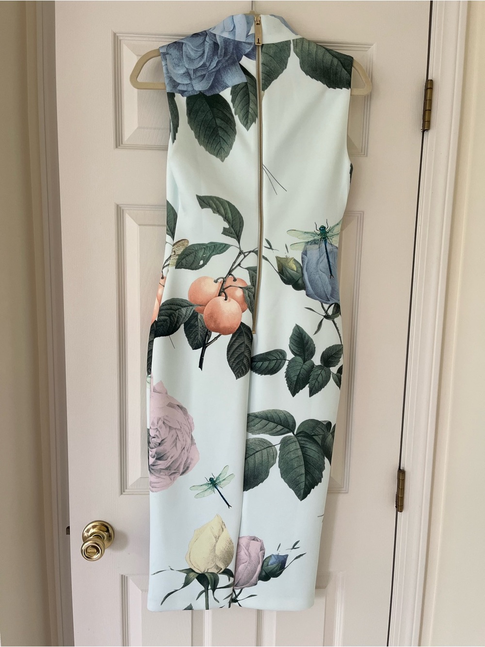 Ted Baker Ravina Mint Floral Midi Dress, Green Leaf Print, US Size 6, Ted Size 2 - Picture 3 of 8